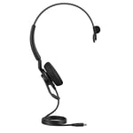 Jabra Engage 40 - Micro-casque filaire mono - Technologie 2 micros à réduction de bruit, câble USB-C - Ultra léger - Fonctionne avec les plateformes UC telles que Zoom & Unify - Noir