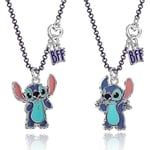 2-delat Set - Bästa Vänner Halsband med BFF & Stitch Smycken - Officiellt Licensierat