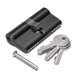 Bwintech 85mm(40/45) Black Euro Cylinder Lock,Door Barrel Lock,Key/Key with 3 Standard Keys,Anti-Pick,Anti-Bump,Anti Drill,High Security for UPVC,Wooden,Composite Doors