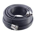 25m, Câble d'extension Double Pour Satellite TV / TNT. Câble Coaxial Noir. 4 x F-Connecteurs Avec 2 X Raccord Fiches F Femelle Femelle