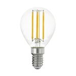 Eglo Ampoule LED E14, lampe classique forme goutte, éclairage rétro, 4 watts (correspond à 40 watts), 470 lumens, blanc chaud, 2700 Kelvin, ampoule Edison P45, Ø 4,5 cm