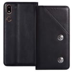 TienJueShi Black Flip Genuine Leather TPU Silicone Case For Doro 8050 5.7 inch Cover Etui Protector Premium Wallet