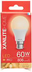 Xanlite Ampoule LED A60 Standard Culot B22 - Ampoules Baïonnette Angle D'Éclairage 240° - Ampoule B22 10W Équivalant 60W - Ampoule LED B22 806 Lumens - Ampoule Baionnette Lumière Blanc Chaud - EB806G