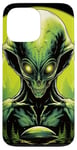 Coque pour iPhone 13 Pro Max Tête d'extraterrestre verte mignonne visage OVNI || Alien