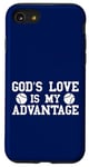 Coque pour iPhone SE (2020) / 7 / 8 God's Love is My Advantage Christian Tennis Jesus Christ