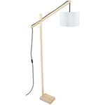 Lampadaires Tosel  lampadaire liseuse articulé bois naturel et écru