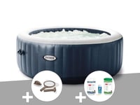 Kit spa gonflable Intex PureSpa Blue Navy rond Bulles 4 places + Kit d'entretien + Kit traitement brome