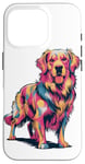 iPhone 16 Pro Cute Colorful Golden Retriever Dog Art for Pet Lovers Case