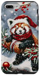 iPhone 7 Plus/8 Plus Red Panda Funny Christmas Tree Snow Merry Xmas Mom Dad Kids Case