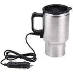 Tasse chauffante de Voiture - Bouilloire de Voiture, Tasse chauffante de Voiture électrique en Acier Inoxydable pour café thé Eau 450 ml 12 v - Dewin