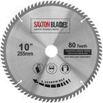 Saxton-TCT25580T-Lame de scie circulaire à bois, 255 x 30 mm, alésage 30 mm, 80 dents pour Bosch Makita Dewalt.[G22]