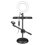 Selfie Ring Light LED Ring Light with Tripod Stand & 3XCell Phone Holder for Live Stream//Photography-black