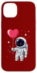 Coque pour iPhone 14 Plus Adorable ballon flottant en forme de cœur Explorateur spatial