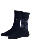 Tommy Hilfiger - Classic Mens Socks - Men's Accessories - Tommy Hilfiger Mens Socks - Signature Embroidered Logo - 2 Pack - Dark Navy - 47/49