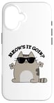 Coque pour iPhone 16 Jeu de mots amusant pour chats Meow's It Going