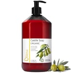 Oïléna - Savon de Castille Liquide Bio 100% Naturel | Mains, Visage, Corps, Cheveux | Sans Parabens, Silicones | Vegan, Biodégradable | Savon bébé bio | Gel Douche Camping, 500 ml