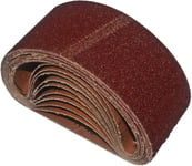 10 Bandes abrasives 75 x 457 mm Grain en tissu 2 x 40/60/80/120/180 pour Ponceuse à bande