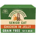 James Wellbeloved Senior Grain-Free Chicken in Jelly 12 Pouches, Hypoallergenic Wet Cat Food, Pack of 1 (12x85 g)