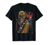 Star Wars Chewbacca Portrait Millennium Falcon Background T-Shirt