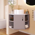 Lavabo suspendu 50cm, lavabo 2 pièces, lavabo wc invités d'angle - Sollbry