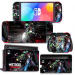 Kit De Autocollants Skin Decal Pour Commutateur Oled Ns Console De Jeu Oled Metroid Metroid Dread, T1tn-Nsoled-0089