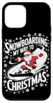 Coque pour iPhone 12 mini Snowboard My Way To Christmas Santa Snowboarder