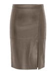 Onlnewoline Faux Leather Skirt Cc Otw Brown ONLY