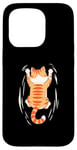 Coque pour iPhone 15 Pro Chat tigré orange suspendu avec griffe griffe chaton mignon