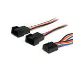 StarTech 12in 4 Pin Fan Power Splitter Cable - F/M - Viftestrømsplitter - 4-pins PWM (hunn) til 4-pins PWM (hann) - 31 cm