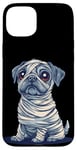 Coque pour iPhone 15 Plus Chien mignon comme momie pour les amoureux des chiens et des momies