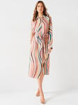 PS PAUL SMITH Swirl Long Sleeve Midi Shirt Dress - Multi, Multi, Size 40, Women