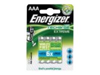 Batteri Energizer® Accu Recharge Extreme, Genopladelig, Aaa, Pakke A 4 Stk.