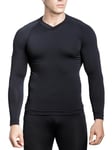 Relaxsan Zero 3020 (Noir, L) Maillot T-Shirt Thermique Homme Manches Longues sous-vêtements Respirant en Fibre Dryarn et Laine Mérinos