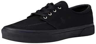 POLO RALPH LAUREN Faxon X Low-Top Canvas Sneaker, Black/Black Pp, 7.5 UK