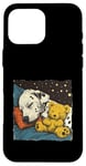 Coque pour iPhone 16 Pro Max Dalmatien endormi avec ours en peluche