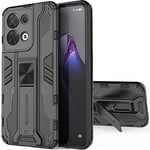 Coque pour Oppo Reno 8 5G, Étui Antichoc à 360° entièrement Couvert,avec Support caché,PC Dur et TPU Silicone Double Housse Protecteur pour Oppo Reno 8 5G,Noir