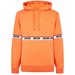 Moschino Mens Branded Taped Chest Orange Hoodie material_cotton - Size X-Small