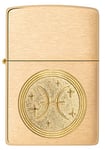 Zippo - Pisces Emblem- Brass Brushed - Essence Briquet Coupe-Vent, Rechargeable, dans Une boîte Cadeau de Haute qualité 60006105