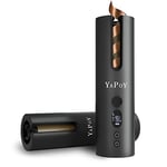 YAPOY Cordless Automatic Hair Curler Rechargeable Auto Curlers with 5 Temps & Timers, Heat Insulation Chamber, LCD Screen, Auto Shut-Off, Suitable for Short & Long Hair Styling - Grey