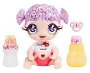 Glitter Babyz MGA Melody Highnote Baby Doll with 3 Magic Colour Changes Through Ice Cold Water, Lavender Glitter Hair, Music Outfit, Nappy, Bottle and Dummy - For Children from 3 Years