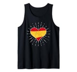 Spain Spanish Flag Vintage Heart Espana Fan Retro Tank Top