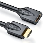 deleyCON 1m HDMI Extender - Compatible HDMI 2.0a/b/1.4a - UHD 4K HDR 3D 1080p 2160p ARC - Haute vitesse avec Ethernet - Noir