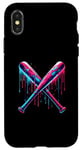 iPhone X/XS Cross Baseball Bat with SprinklesDrip Sports Player Softball Case