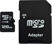 Carte mémoire Micro SD SDXC avec adaptateur Classe 10 compatible avec Canon PowerShot SX540 HS 128 Go