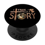 True Story Crèche de Noël Jésus Chrétien Hommes Femmes Enfants PopSockets PopGrip Adhésif