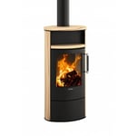 Justus - Poêle à bois Island 5 2.0 Acier Noir - Pierre Sable - 5 kW