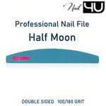 Nail File Half Moon BLUE Best Quality 100/180 GRIT Professional Nail Files UK