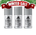 Adidas Men PRO Invisible Roll-On Deodorant Antiperspirant 50ml 3-Pack