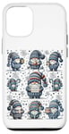 Coque pour iPhone 12/12 Pro Blue Christmas Gnome For The Holidays Sign Snowflakes Xmas