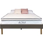 King Of Dreams - Matelas + sommier gris Alona a Ressorts + Memoire de Forme 80 Kg/m3 - 80x190 Hauteur +/- 25,5 cm - Accueil Moelleux - Soutien